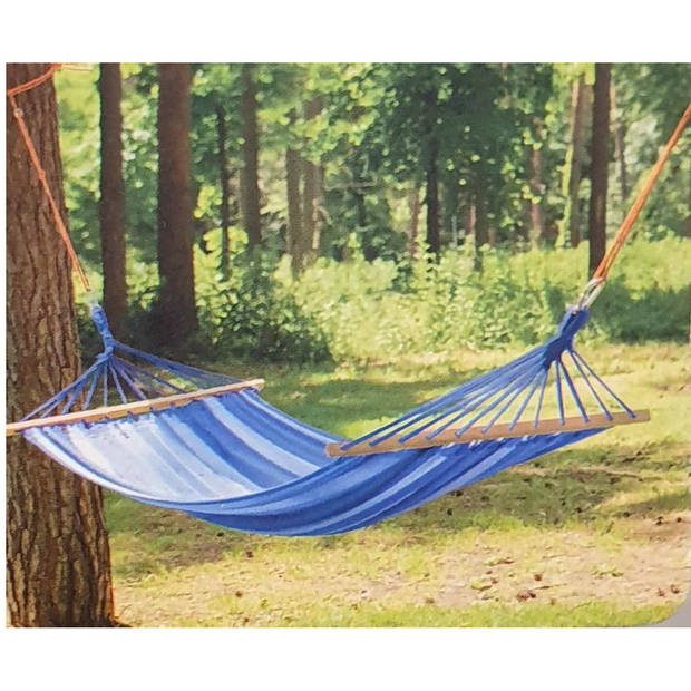 Sunnydays Hangmat Beach Vibes - multi kleurenmix - 200 x 80 cm - met houten/touwen frame - Hangmatten