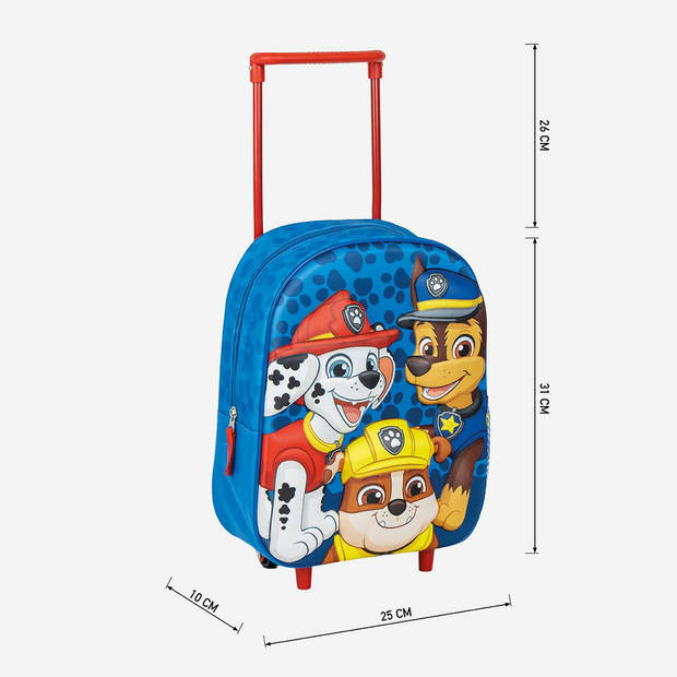 Disney Paw Patrol rugzak voor kinderen - blauw - 25 x 10 x 31 cm - rugzak met ingebouwde trolley - Rugzak - kind