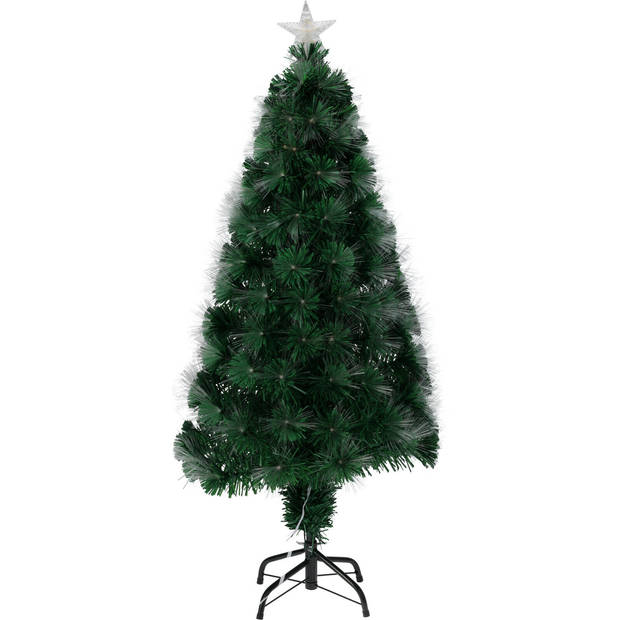 Christmas Decoration Fiber kerstboom - ster led lampjes en piek - 60 cm - Kunstkerstboom