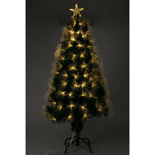 Christmas Decoration Fiber kerstboom - ster led lampjes en piek - 60 cm - Kunstkerstboom