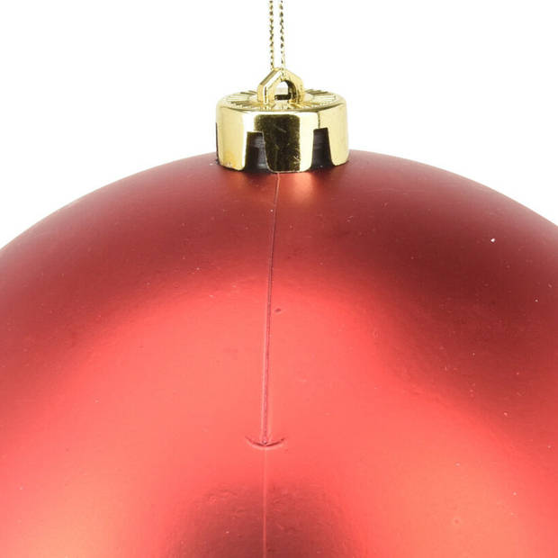 Grote decoratie kerstbal - rood - 18 cm - kunststof - Kerstbal