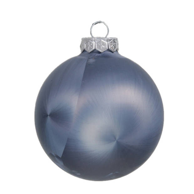 Othmar Decorations Luxe kerstballen - 16x - 4 cm - donkerblauw - glas - Kerstbal