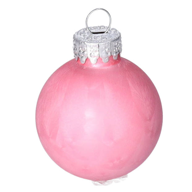 Othmar Decorations Luxe kerstballen - 16x - 4 cm - roze - glas - Kerstbal