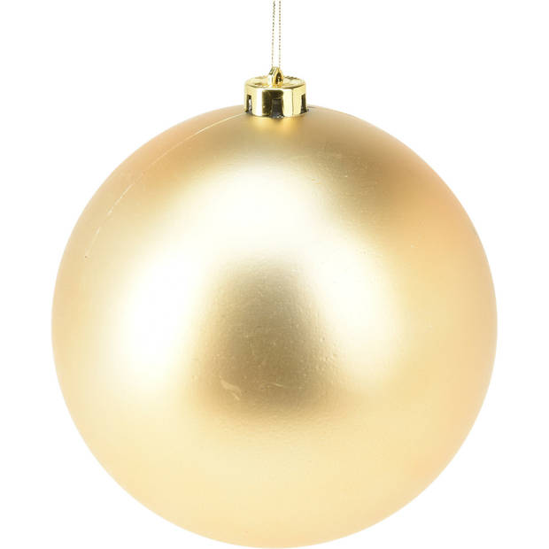 Grote decoratie kerstbal - goud - 18 cm - mat - kunststof - Kerstbal