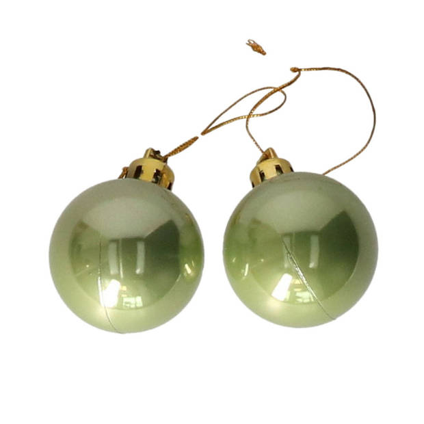 Othmar Decorations kerstballen - 27x st- 4 cm - mintgroen - kunststof - Kerstbal