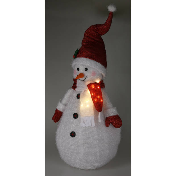 Christmas Decoration Sneeuwpop figuur - 120 cm - met LED licht - kerstverlichting figuur