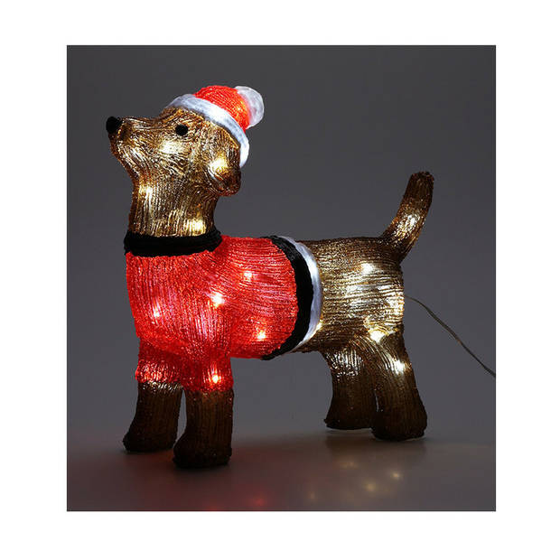 Christmas Decoration Verlichte hond - 38 cm - LED - kerstverlichting - kerstverlichting figuur