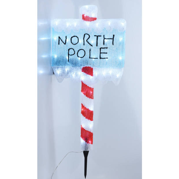 Christmas Decoration Verlicht figuur - Noordpool bord - 78 cm - kerstverlichting figuur