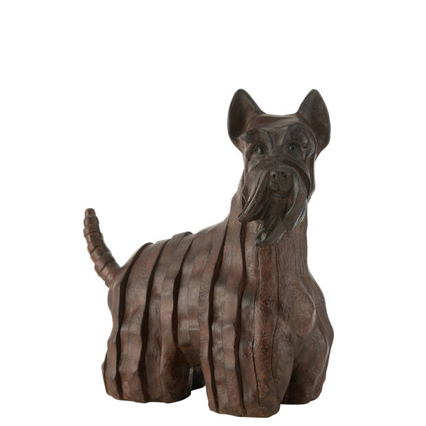 J-line - Scotse Terrier Hond Modern Resine Bruin Large - 44x24.5x46.5cm