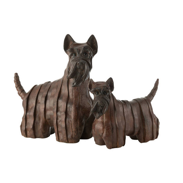 J-line - Scotse Terrier Hond Modern Resine Bruin Large - 44x24.5x46.5cm