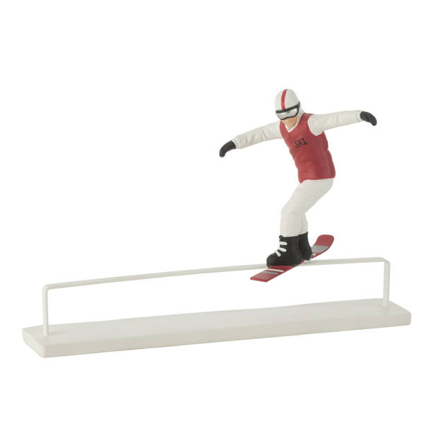 J-line - Snowboarder Obstakel Resine Rood/wit - 31.5x10x20.5cm