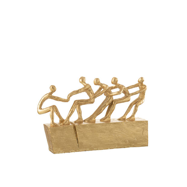 J-line - Figuren Op Sokkel Goud - 34x8x23cm