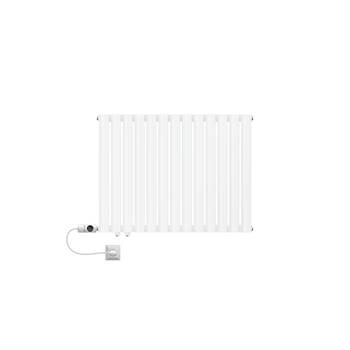 Paneelradiator horizontaal enkellaags met ovale buizen 600x780 mm wit met zijaansluiting LuxeBath