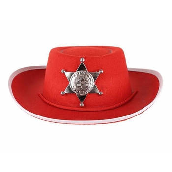 Kinder cowboy hoed rood - Verkleedhoofddeksels