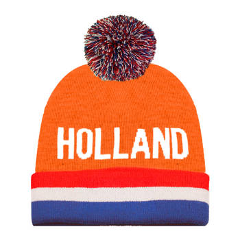 Funny Fashion Verkleed muts - Supporters Nederland/holland - voor volwassenen - in vlag kleuren - polyester - Verkleedho