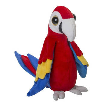 Tropische papegaai knuffel rood pluche 38 cm - Vogel knuffels