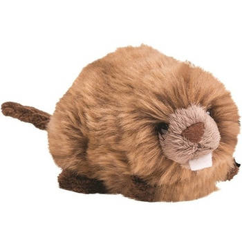 Nature Planet Pluche bruine bever knuffel - 19 cm - dieren/bevers speelgoed - Knuffel bosdieren