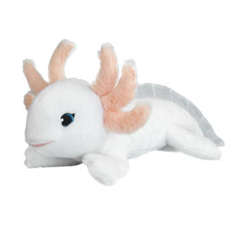 Nature Planet Knuffeldier Axolotl - zachte pluche stof - premium knuffels - wit - 40 cm - Knuffeldier