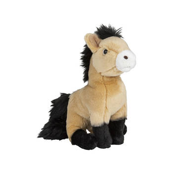 Nature Planet Pluche Przewalski paarden knuffeldier - lichtbruin - 18 cm - Boerderij knuffels - Knuffel boederijdieren