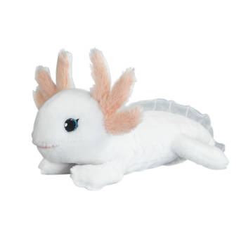 Nature Planet Knuffeldier Axolotl - zachte pluche stof - premium knuffels - wit - 30 cm - Knuffeldier