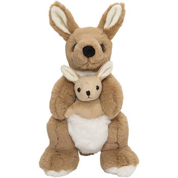 Pluche familie Kangoeroes knuffels van 22 cm - Knuffeldier