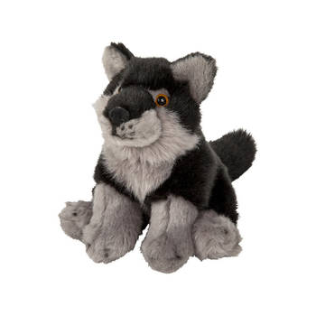 Pluche kleine wolf knuffel van 16 cm - Knuffeldier