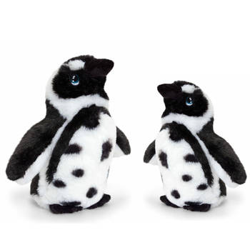 Keel Toys pluche Humboldt pinguin knuffeldieren - wit/zwart - staand - 18 en 25 cm - Knuffeldier