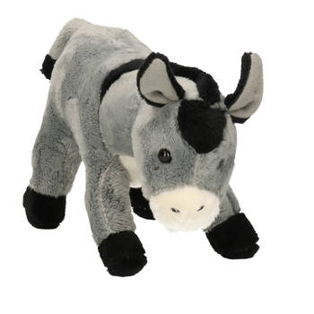 Cornelissen Pluche knuffel dieren Ezel - grijs - 23 cm - Speelgoed boerderij knuffels - Knuffel boederijdieren