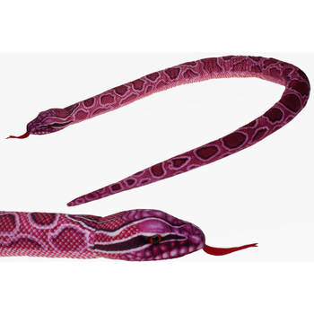 Pluche knuffel dieren roze python slang van 150 cm - Knuffeldier