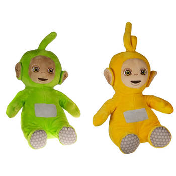 Pluche Teletubbies speelgoed set knuffel Laa Laa en Dipsey 30 cm - Knuffelpop