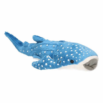 Cornelissen Pluche knuffel walvis haai - blauw - 28 cm - Walvissen/Haaien speelgoed - dieren/vissen - Knuffel zeedieren