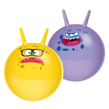 Skippyballen Funny Faces - set van 2 - 45 cm - buitenspeelgoed voor kleine kinderen - Skippyballen