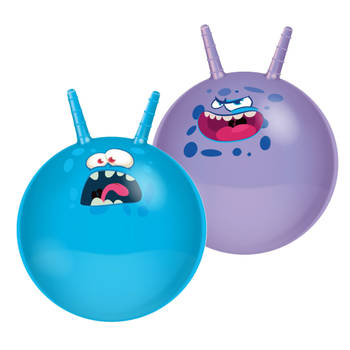 Skippyballen Funny Faces - set van 2 - 45 cm - buitenspeelgoed voor kleine kinderen - Skippyballen