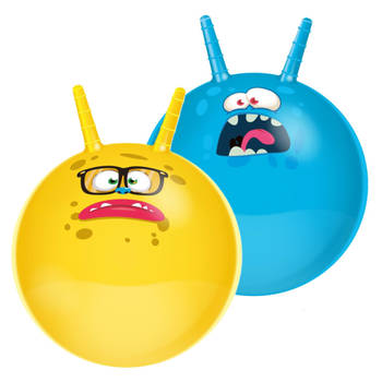 Skippyballen Funny Faces - set van 2 - 45 cm - buitenspeelgoed voor kleine kinderen - Skippyballen