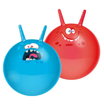 Skippyballen Funny Faces - set van 2 - 45 cm - buitenspeelgoed voor kleine kinderen - Skippyballen