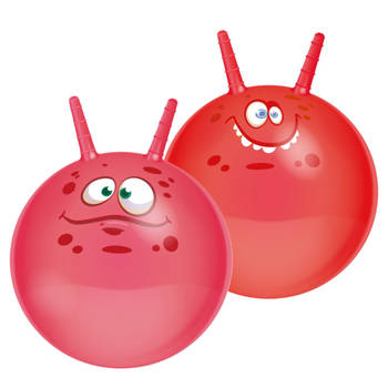 Skippyballen Funny Faces - set van 2 - 45 cm - buitenspeelgoed voor kleine kinderen - Skippyballen