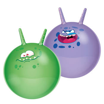 Skippyballen Funny Faces - set van 2 - 45 cm - buitenspeelgoed voor kleine kinderen - Skippyballen