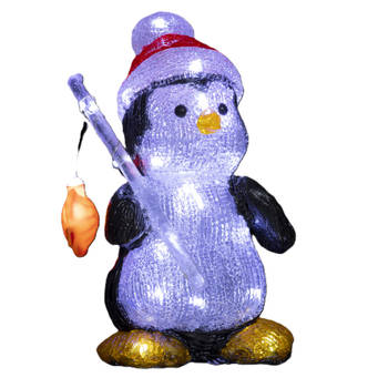 Feeric Lights & Christmas Verlichte pinguin - H25 cm - 30 leds - kerstverlichting figuur