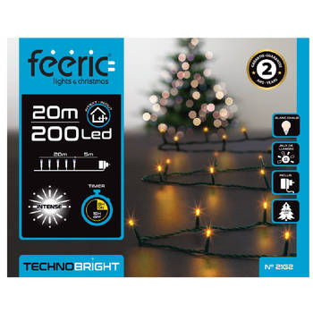 Feeric lights kerstverlichting - warm wit - 20 meter - 200 leds - Kerstverlichting kerstboom