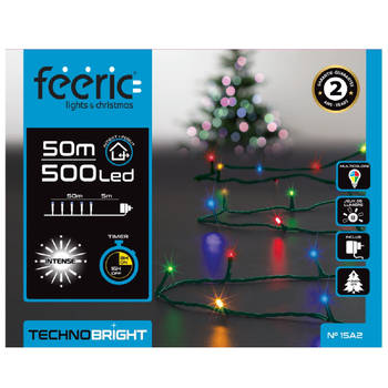 Feeric lights kerstverlichting - gekleurd - 50 meter - 500 leds - Kerstverlichting kerstboom