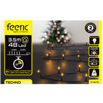 Feeric lights kerstverlichting - warm wit - 3,5 m - 48 leds - batterij - Kerstverlichting kerstboom