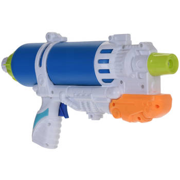 1x Waterpistool/waterpistolen 34 cm blauw/wit - Waterpistolen