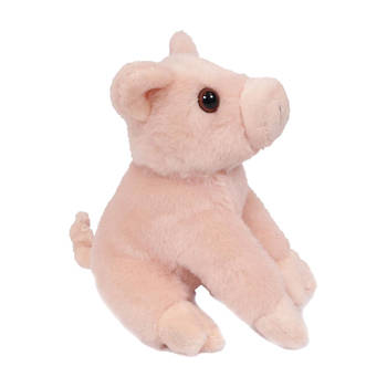 Pia Toys Knuffeldier Varken/biggetje - roze - pluche stof - premium kwaliteit knuffels - 12 cm - Knuffel boederijdieren