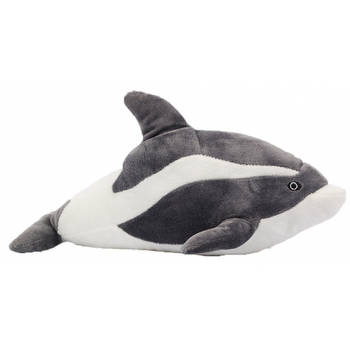 Pia Toys Pluche knuffel - dolfijn - grijs - 35 cm - dieren knuffeldieren uit de zee - Knuffel zeedieren