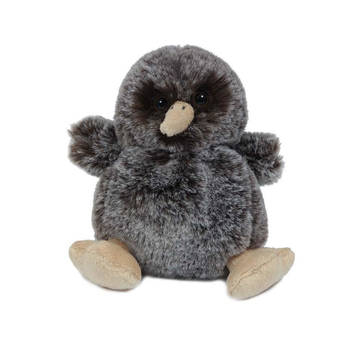 Pia Toys Knuffeldier Kiwi vogel - zachte pluche stof - donkergrijs - kwaliteit knuffels - 11 cm - Vogel knuffels