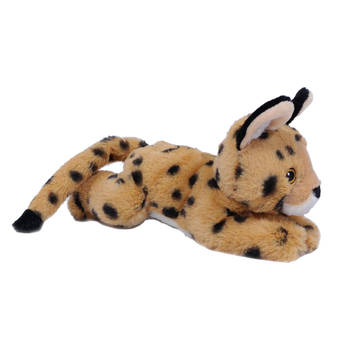 Pia Toys Knuffeldier Serval kat - beige - zachte pluche stof - premium kwaliteit knuffels - 28 cm - Knuffel bosdieren