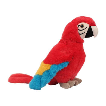 Pia Toys Knuffeldier Papegaai - pluche stof - premium kwaliteit knuffels - rood - 24 cm - Vogel knuffels