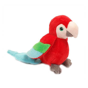 Pia Toys Knuffeldier Papegaai - pluche stof - premium kwaliteit knuffels - rood - 12 cm - Vogel knuffels