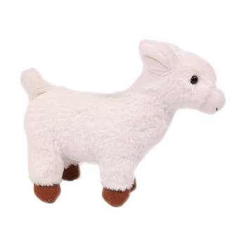 Pia Toys Knuffeldier Geit - zachte pluche stof - premium kwaliteit knuffels - wit - 22 cm - Knuffel boederijdieren