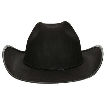 Cowboy/western hoed - voor volwassenen - zwart - Verkleedhoofddeksels